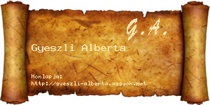 Gyeszli Alberta névjegykártya